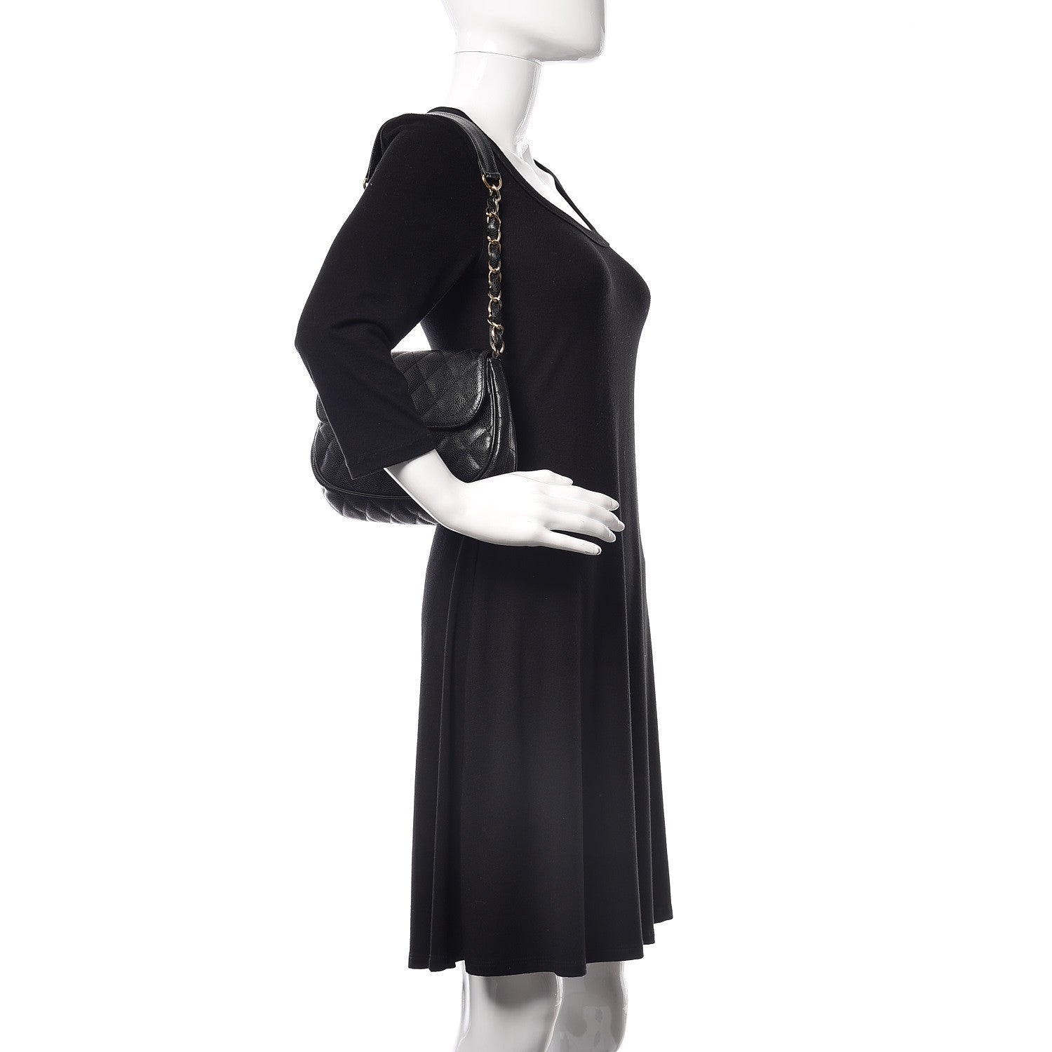 Chanel Caviar Quilted Flap Shoulder Bag Black 2 of 14
