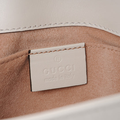 Gucci Calfskin Matelasse Mini GG Marmont Shoulder Bag White 6 of 7