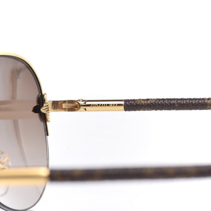 Louis Vuitton Monogram Petite Viola Pilote Aviator Sunglasses Z0571U Brown 6 of 7