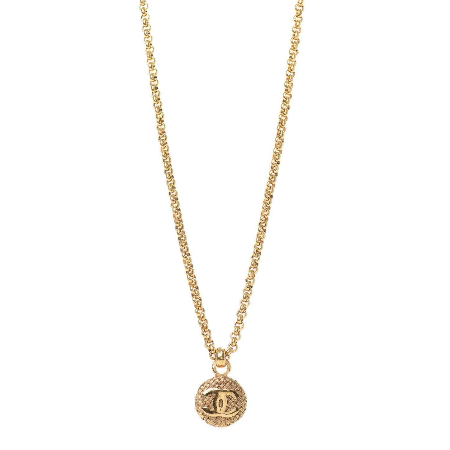CC Medallion Chain Necklace Gold