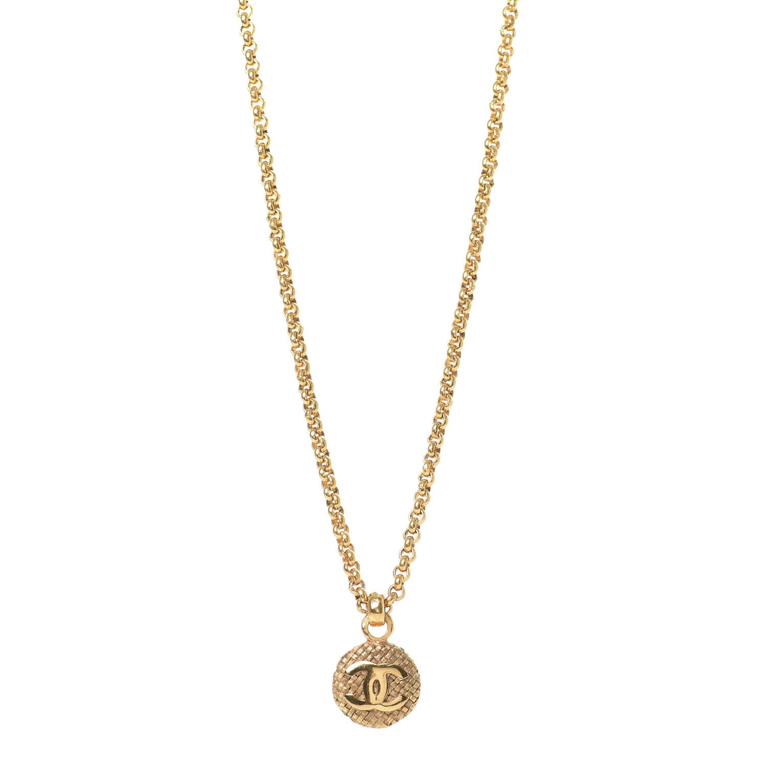 Chanel CC Medallion Chain Necklace Gold 1 of 4