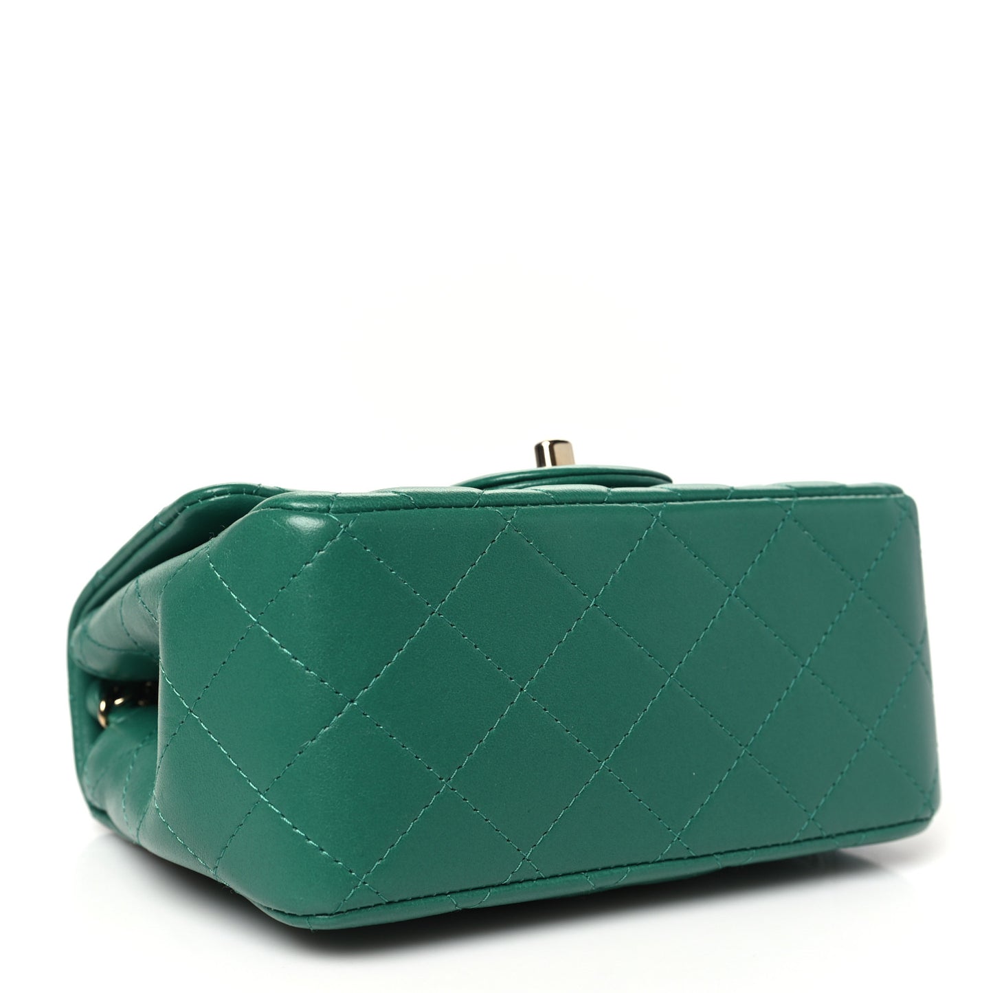 Lambskin Quilted Mini Square Flap Green