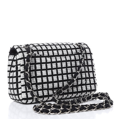 Chanel Ribbon Tweed Small Single Flap Black White 3 of 17