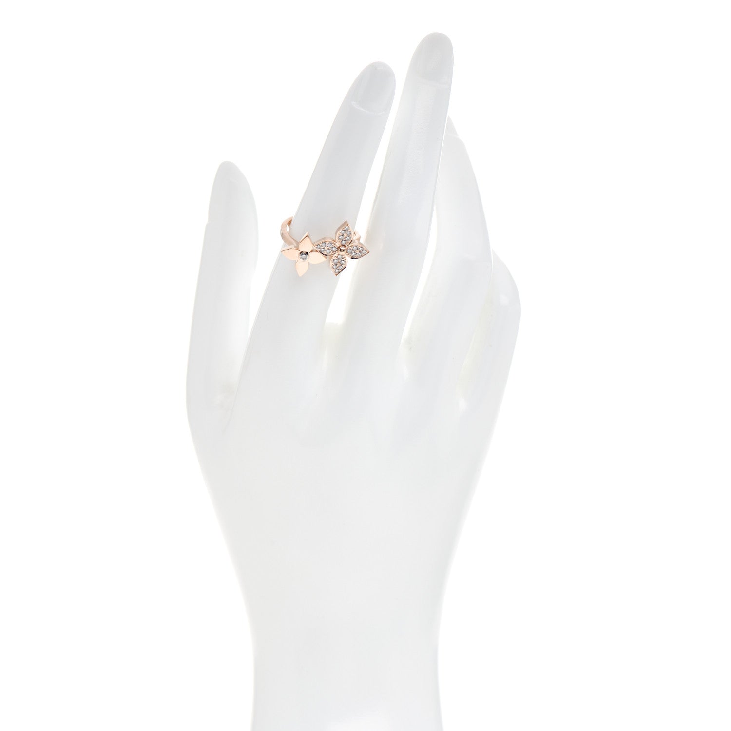 Louis Vuitton 18K Pink Gold Diamond Star Blossom Ring 52 6 2 of 7