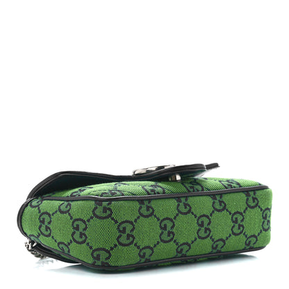 Gucci Monogram Multicolor Matelasse Diagonal Super Mini GG Marmont Shoulder Bag Green Blue 4 of 11