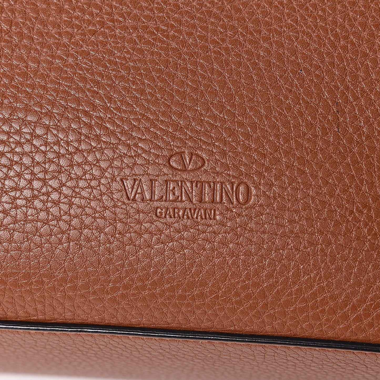 Grained Calfskin Rockstud Shoulder Tote Bright Cognac