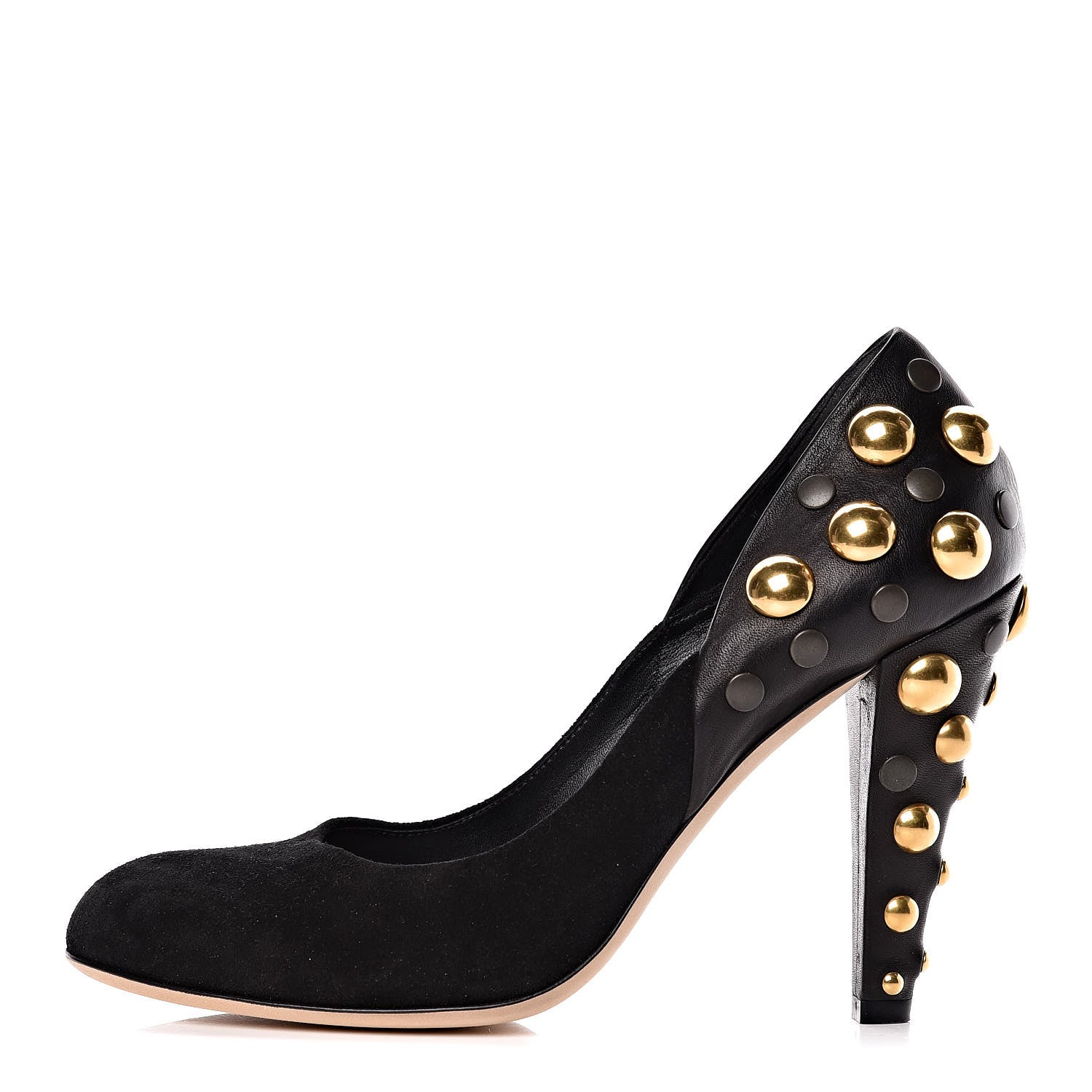 Gucci Suede Studded Babouska Pumps 38.5 Black 1 of 11