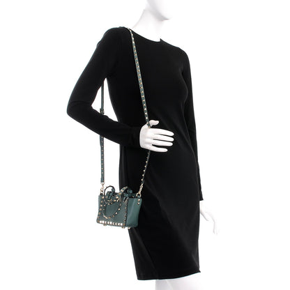 Valentino Garavani Grained Calfskin Micro Rockstud Tote Giada 2 of 7