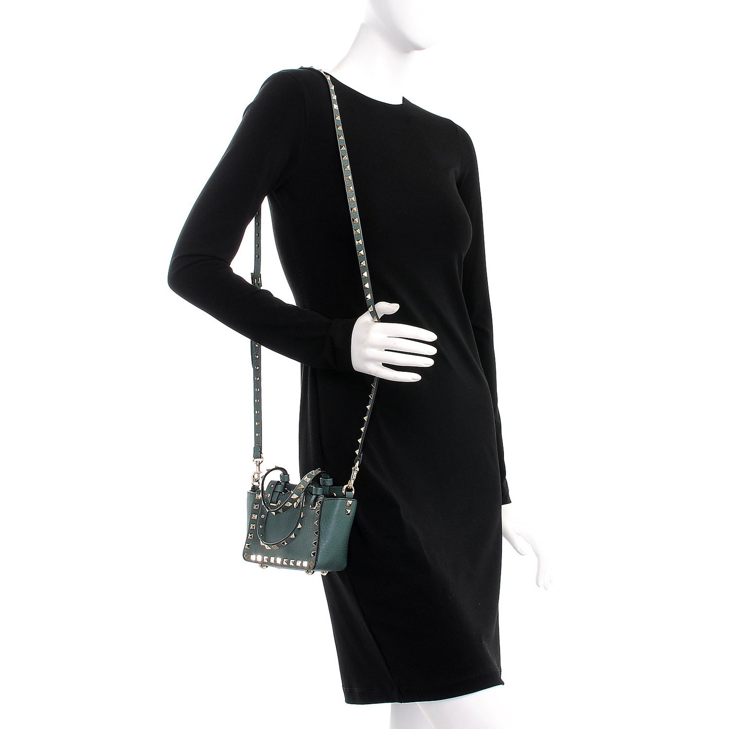Grained Calfskin Micro Rockstud Tote Giada
