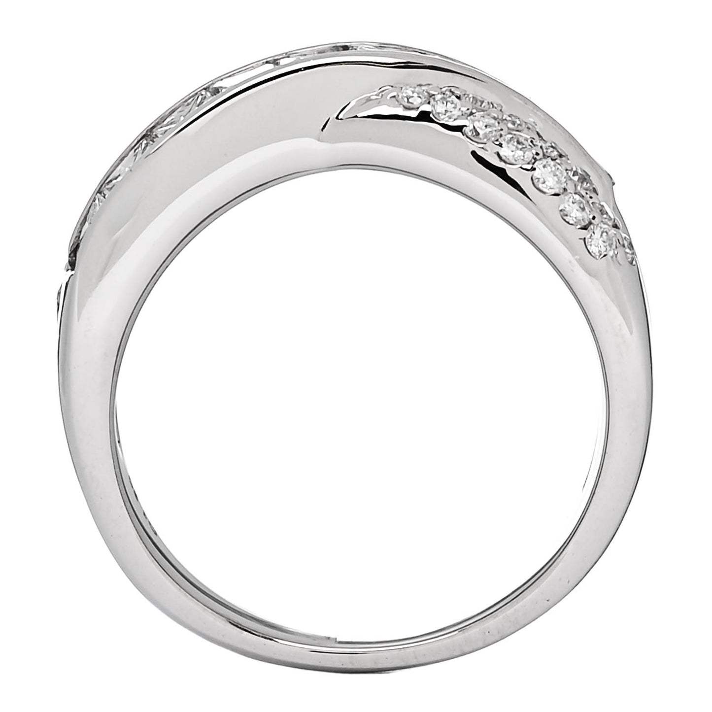 Platinum Diamond 1.20ctw Crossover Band Ring  52 6