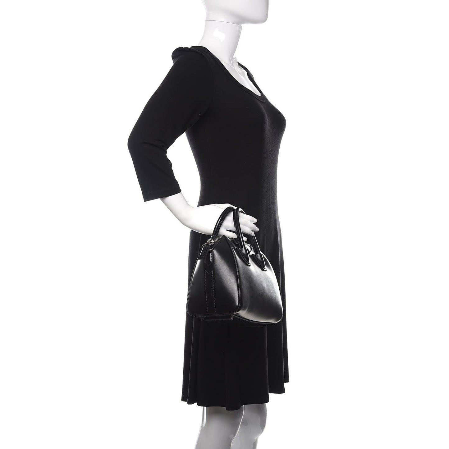 Shiny Lord Calfskin Mini Antigona Black