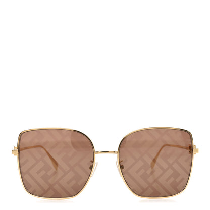 Fendi Metal Baguette Square Sunglasses FE40013U Gold Brown 2 of 6