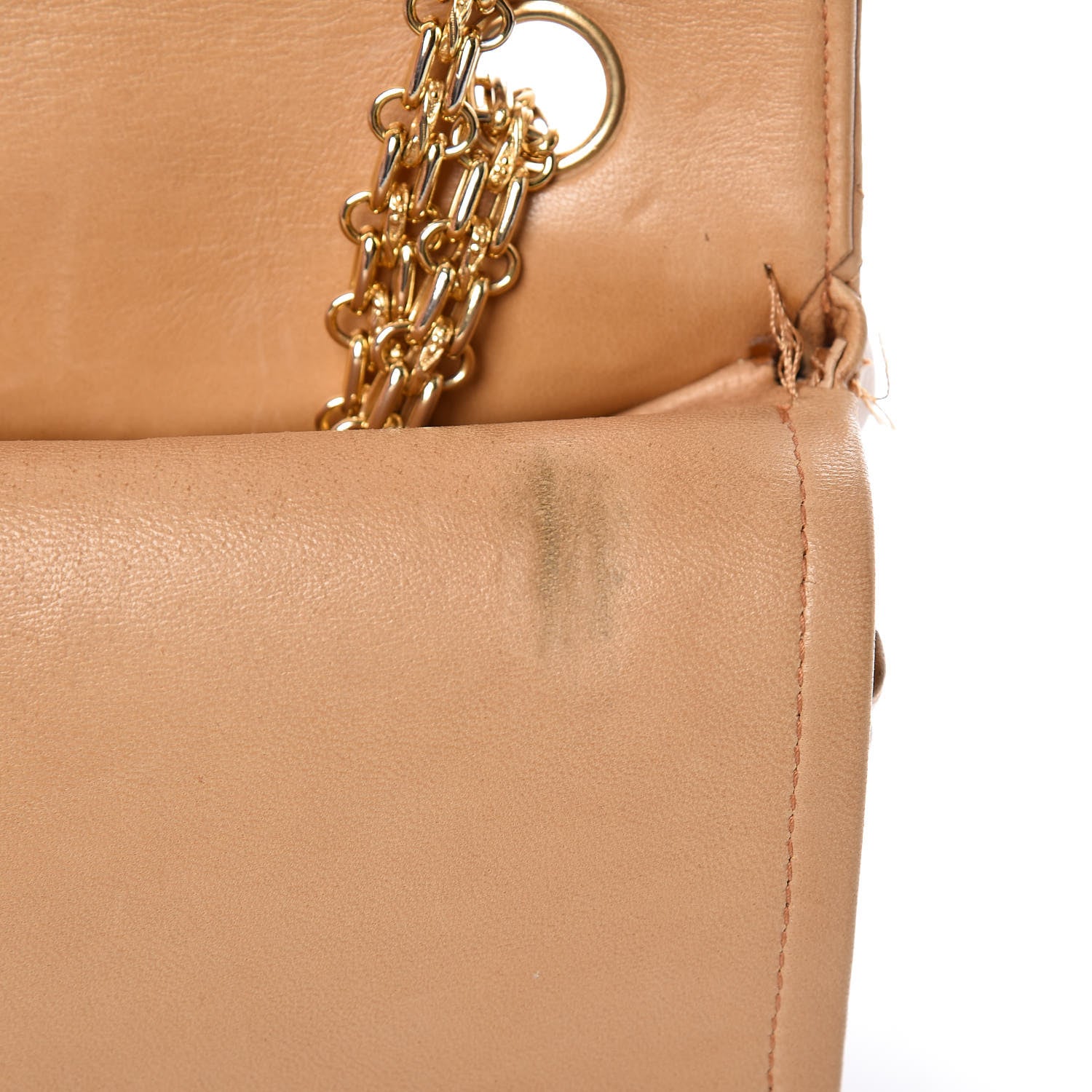 Chanel Lambskin Quilted Medium Bijoux Chain Double Flap Beige 9 of 28