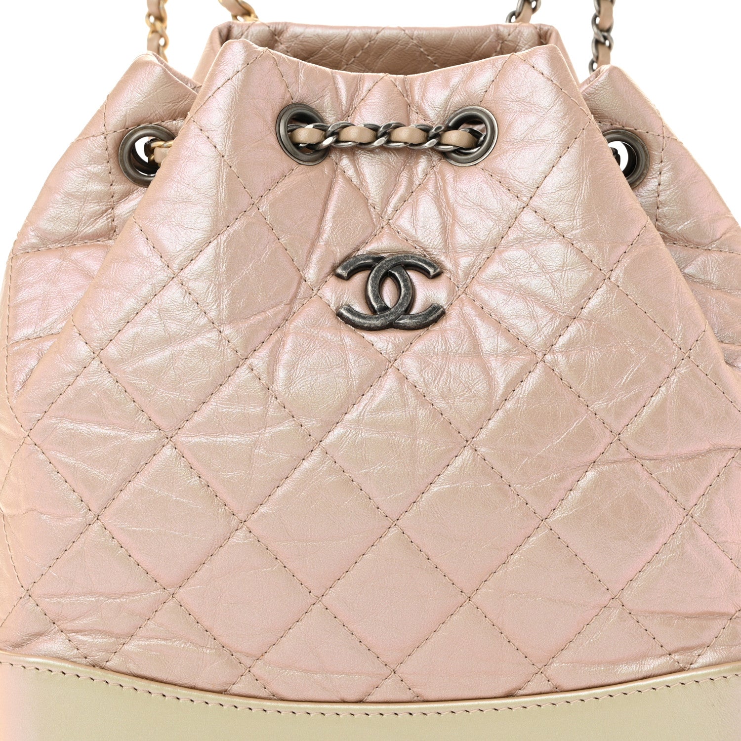 Chanel Iridescent Lambskin Calfskin Small Quilted Gabrielle Backpack Light Pink 8 of 11