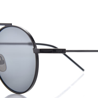 Fendi Metal Round Aviator Sunglasses FF0221/S Black 5 of 8