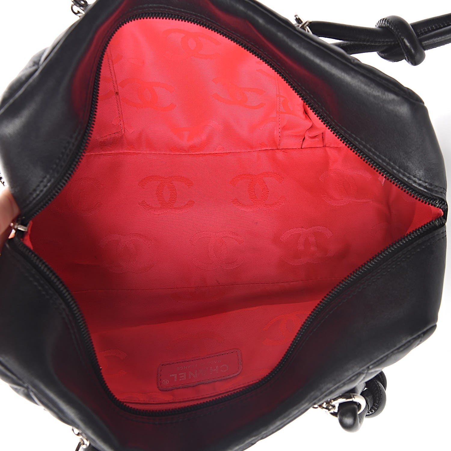 Chanel Calfskin Quilted Large Cambon Bowler Black White 5 of 11