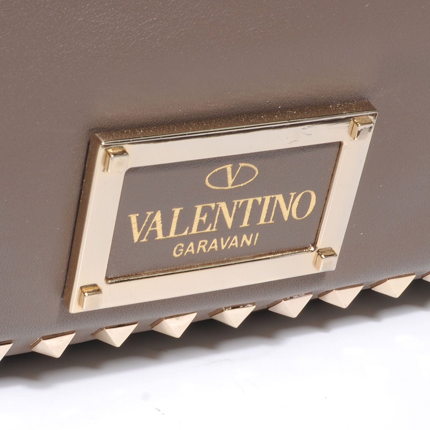 Valentino Garavani Vitello Medium Rockstud Tote Brun 4 of 8