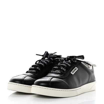 Chanel Calfskin CC Womens Sneakers 38 Black 3 of 9