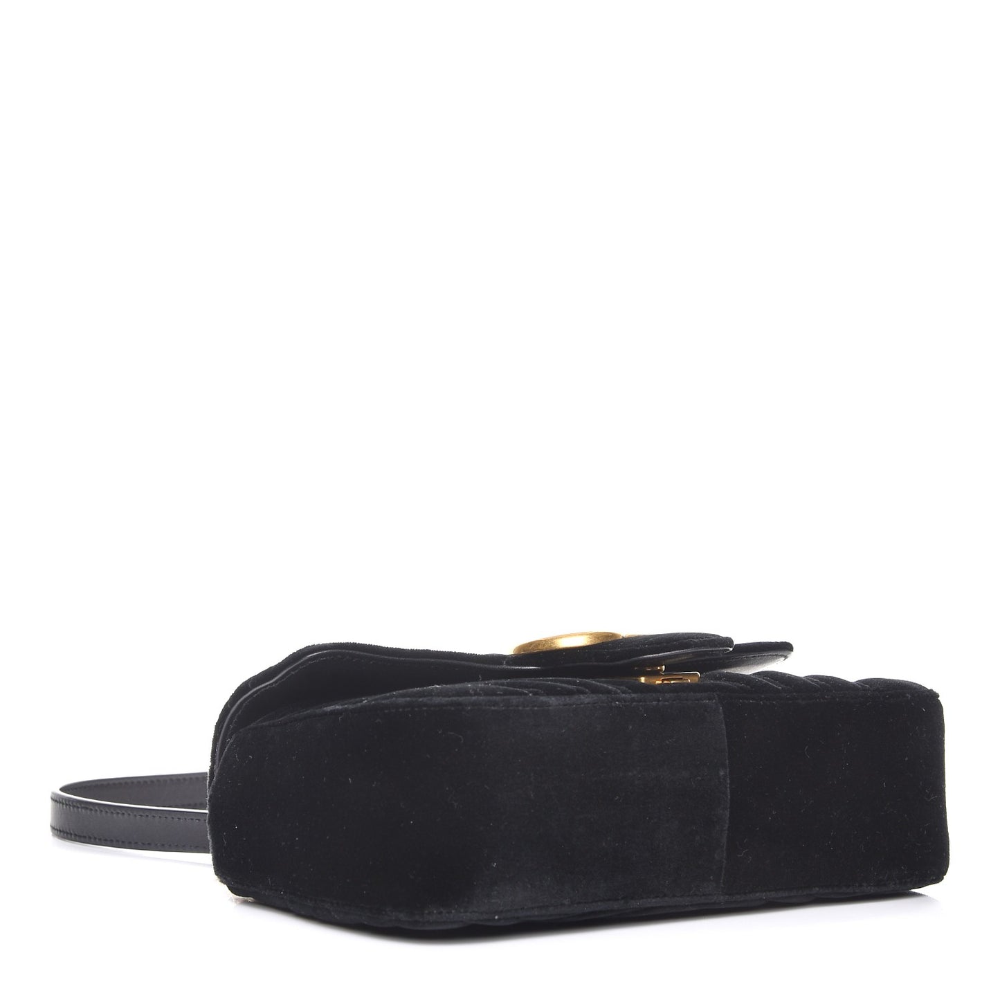 Velvet Matelasse Mini GG Marmont Shoulder Bag Black
