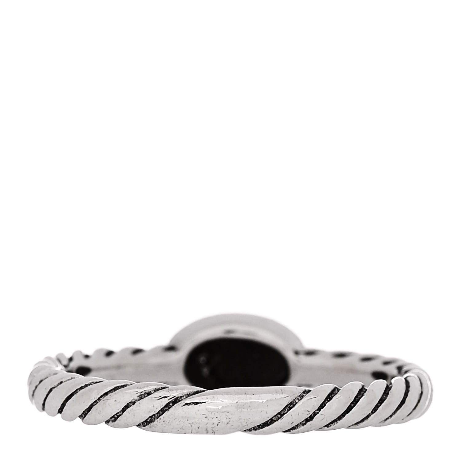David Yurman Sterling Silver Diamond Pave Cable Classics Oval Ring 50 5.5 3 of 4