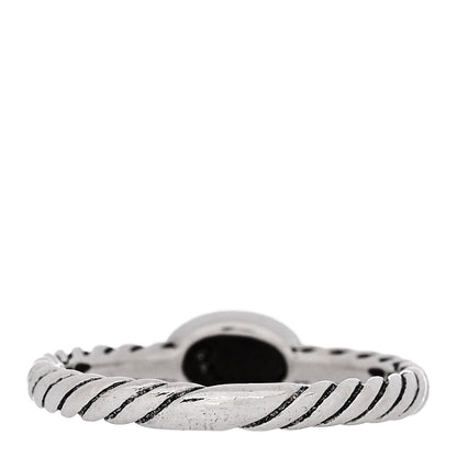 David Yurman Sterling Silver Diamond Pave Cable Classics Oval Ring 50 5.5 3 of 4