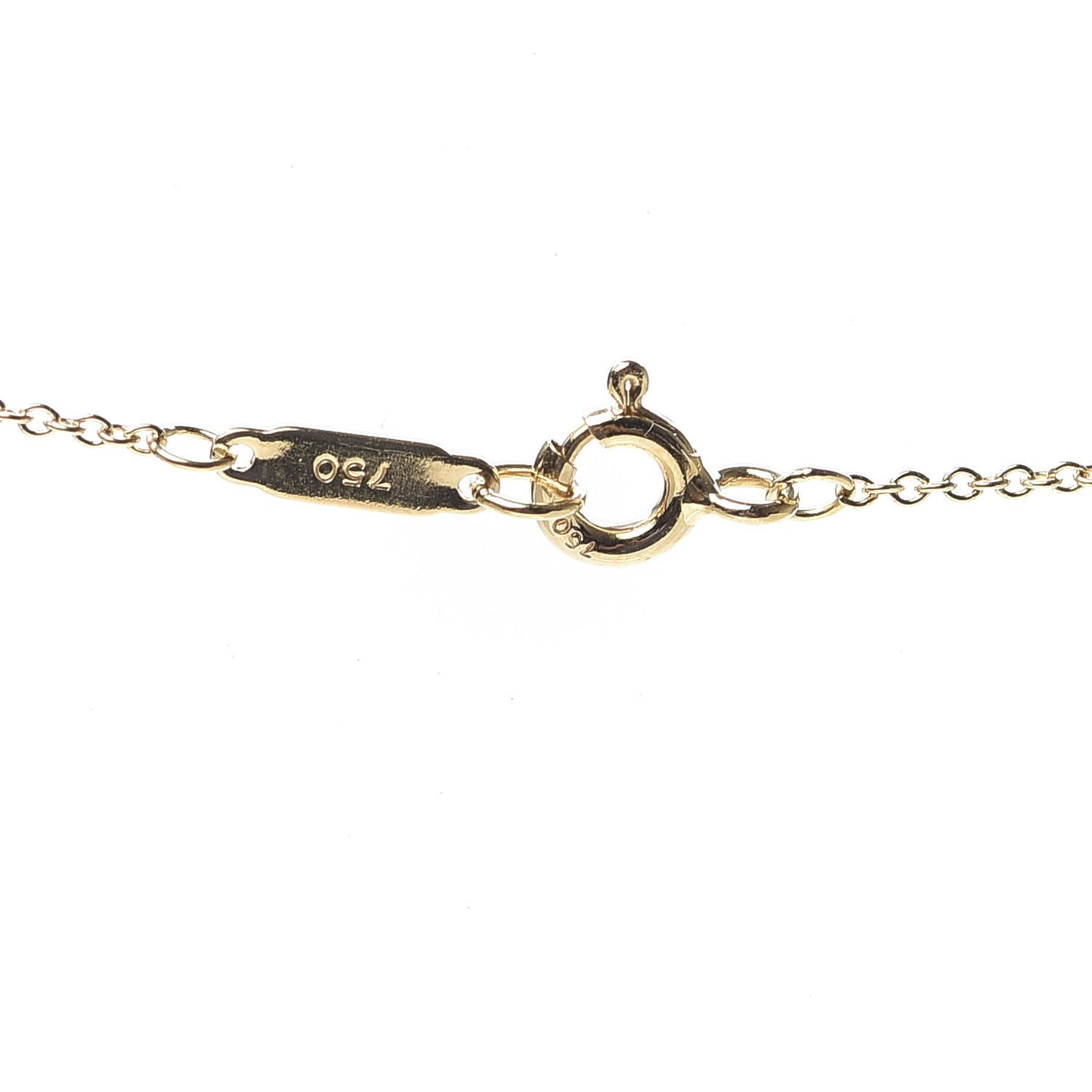 18K Yellow Gold Platinum Diamond .15ct Etoile Circle Pendant Necklace