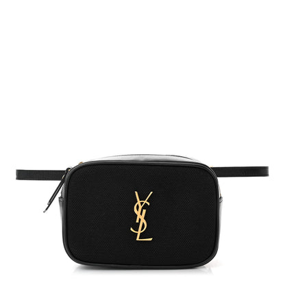 Saint Laurent Calfskin Canvas Monogram Lou Belt Bag Black 1 of 10