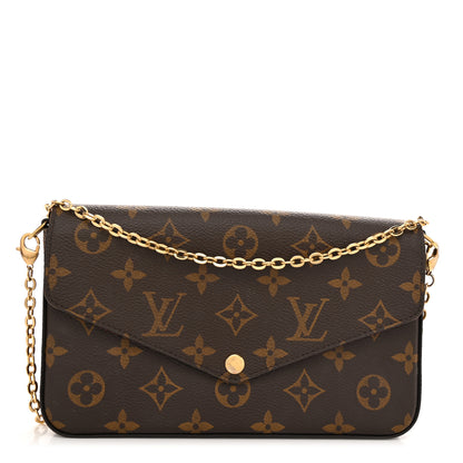 Louis Vuitton Monogram Pochette Felicie Chain Wallet Fuchsia 1 of 12