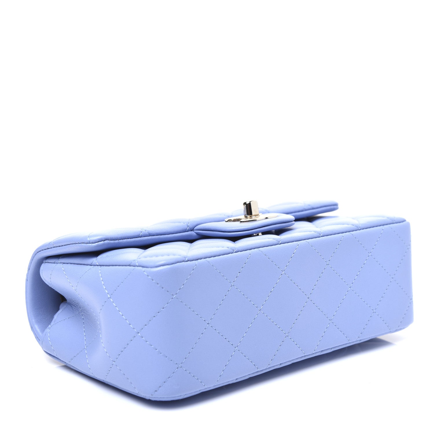 Chanel Lambskin Quilted Mini Rectangular Flap Light Blue 4 of 13