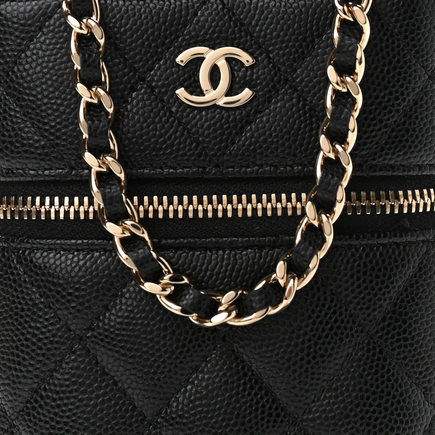 Chanel Caviar Quilted Phone Holder With Chain Black 8 of 11