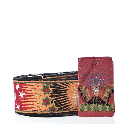Valentino Garavani Canvas Enchanted Wonderland Embroidered Rockstud Guitar Strap Black 3 of 3