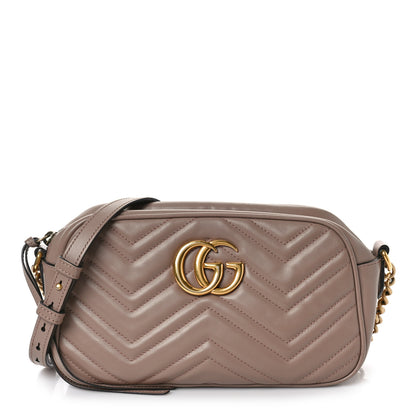 Gucci Calfskin Matelasse Small GG Marmont Chain Shoulder Bag Porcelain Rose 1 of 9