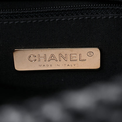 Chanel Tweed Quilted Large Chanel 19 Flap Black White 6 of 9