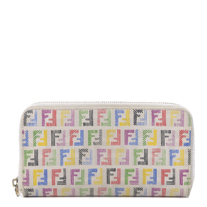 Fendi Zucchino Spalmati FF Multicolor Zip Around Wallet White Multicolor 1 of 7