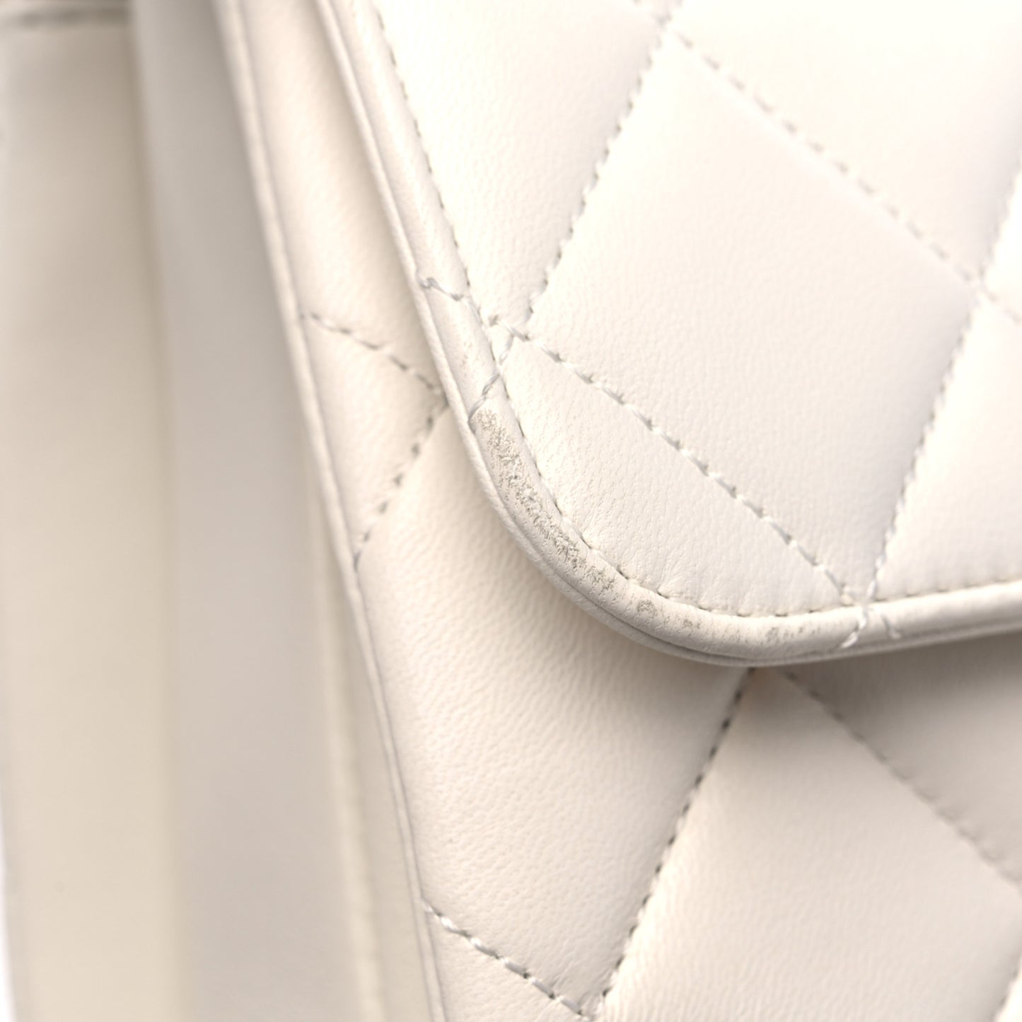 Lambskin Quilted Small Trendy CC Dual Handle Flap Bag White