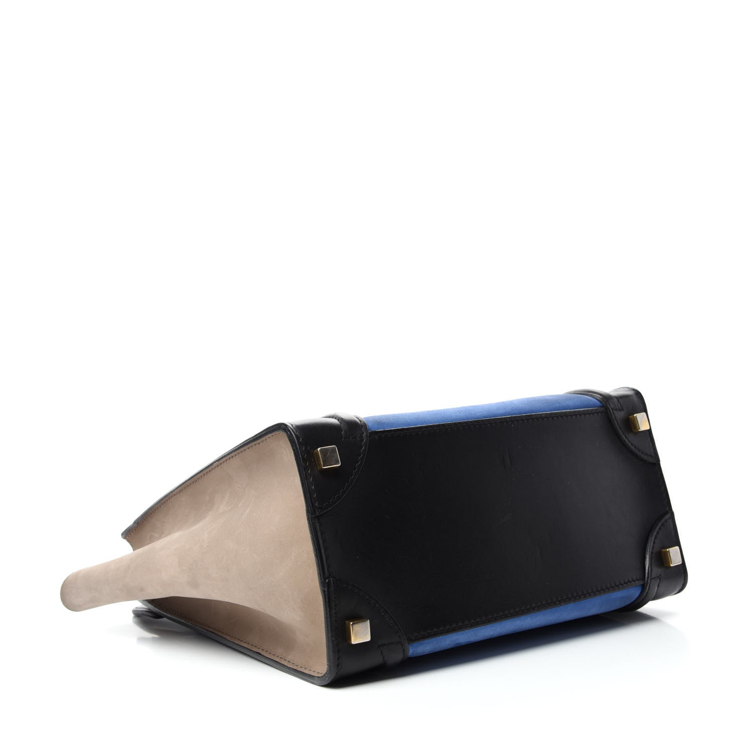 Celine Calfskin Nubuck Suede Micro Tri-Color Luggage Blue 4 of 11