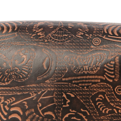 Valentino Garavani Calfskin Embossed Medium Guitar Strap Rockstud Rolling Flap Saddle Bag Brown 15 of 17