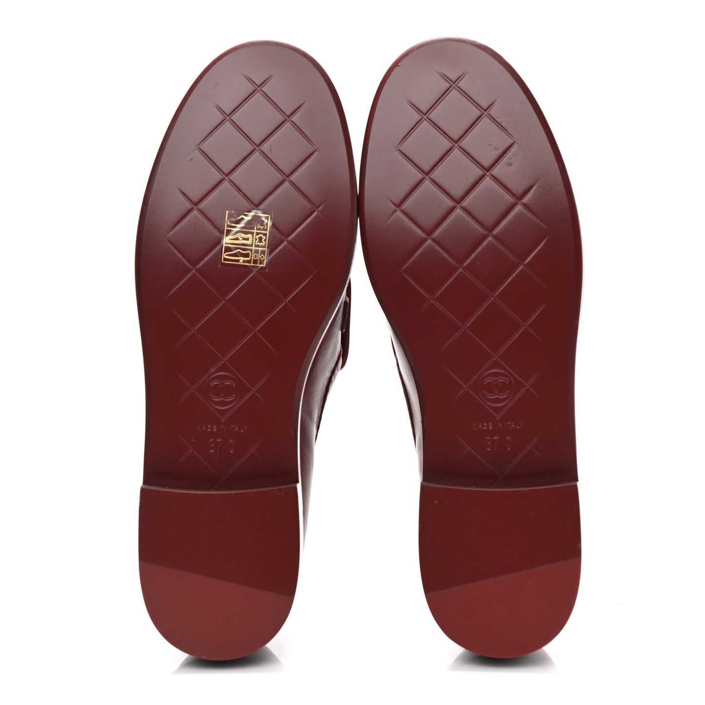 Lambskin Quilted CC Turnlock Loafers 37 Red