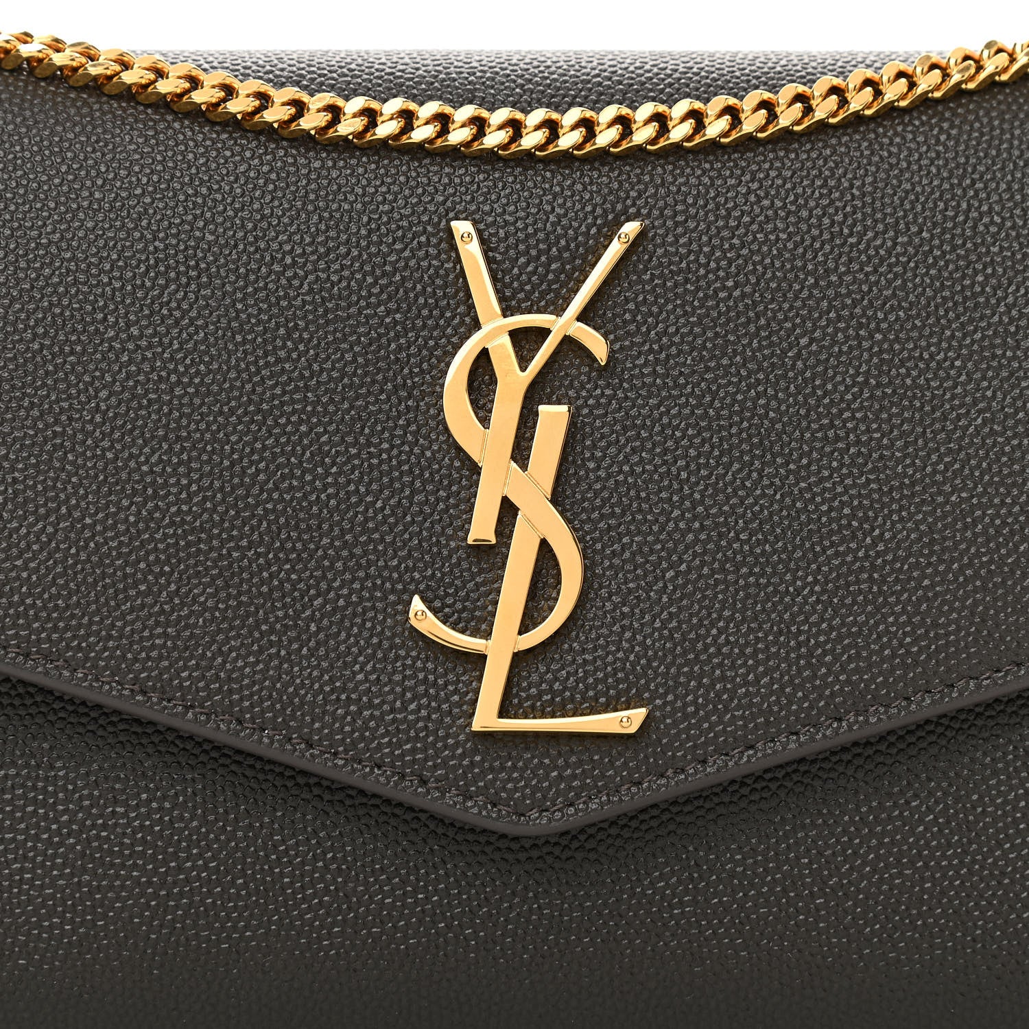 Saint Laurent Grain De Poudre Uptown Chain Wallet Pebble 10 of 12