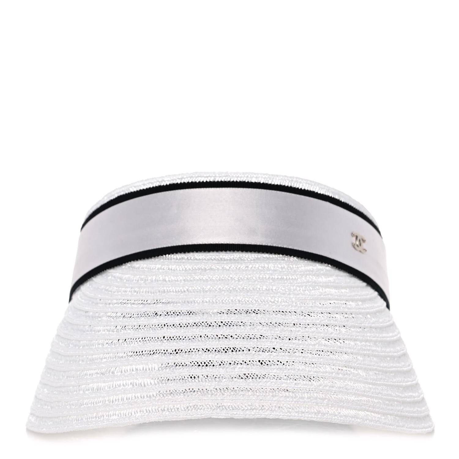 Chanel Abaca Cotton Ribbon Visor S Ecru White 6 of 7