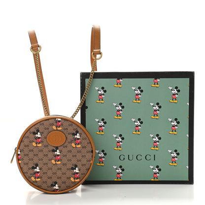 Gucci X DISNEY Mini Vintage GG Supreme Monogram Mickey Mouse Round Backpack Beige Vintage Sun Oil 11 of 11