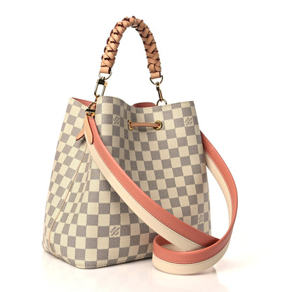 Louis Vuitton Damier Azur Braided Neonoe MM Peach Cream 3 of 7
