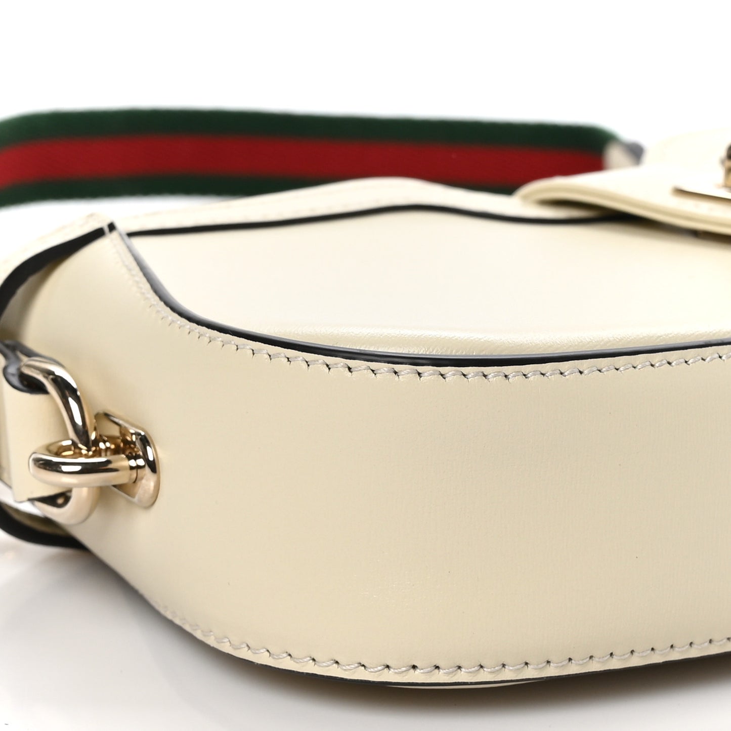 Calfskin Mini Moon Side Shoulder Bag Ivory