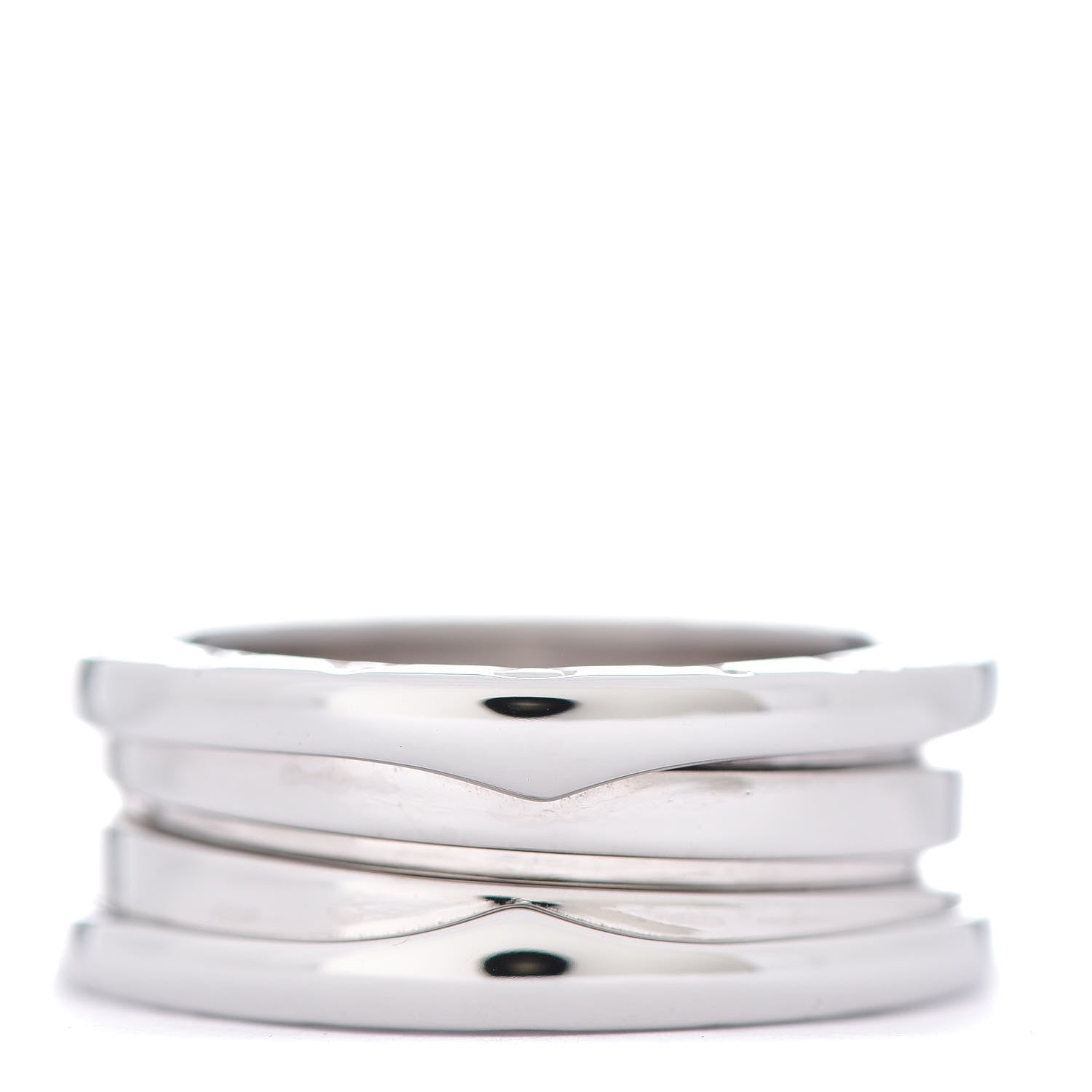 Bulgari 18K White Gold B.Zero1 Two-Band Ring 53 6.25 1 of 6