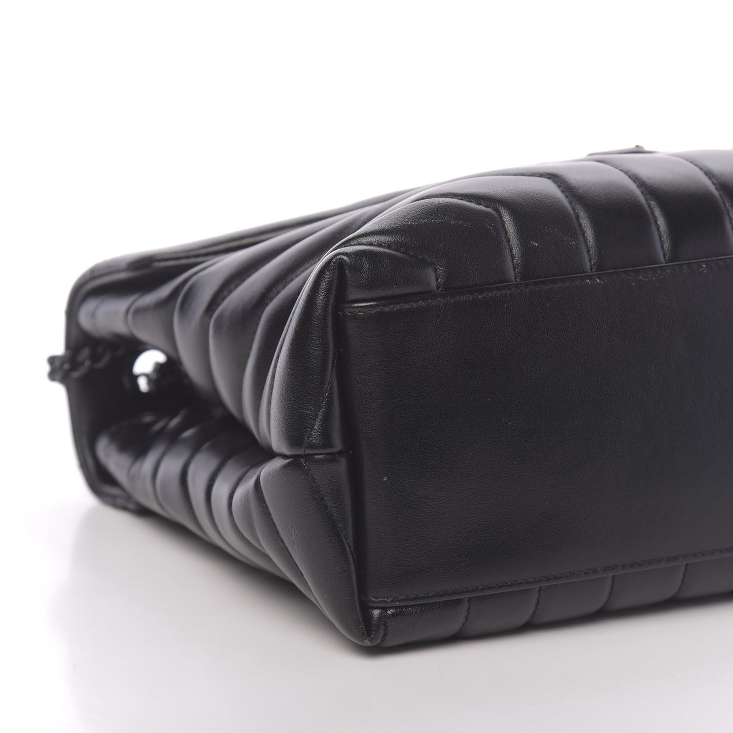 Calfskin Y Quilted Monogram Medium Loulou Chain Satchel Black