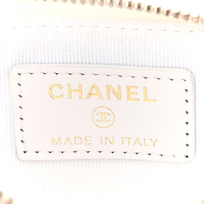 Chanel Caviar Quilted Flap Zip Card Holder White 6 of 10