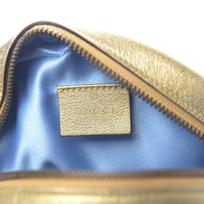 Gucci Metallic Calfskin Matelasse Mini GG Marmont Round Shoulder Bag Gold Pink 6 of 10