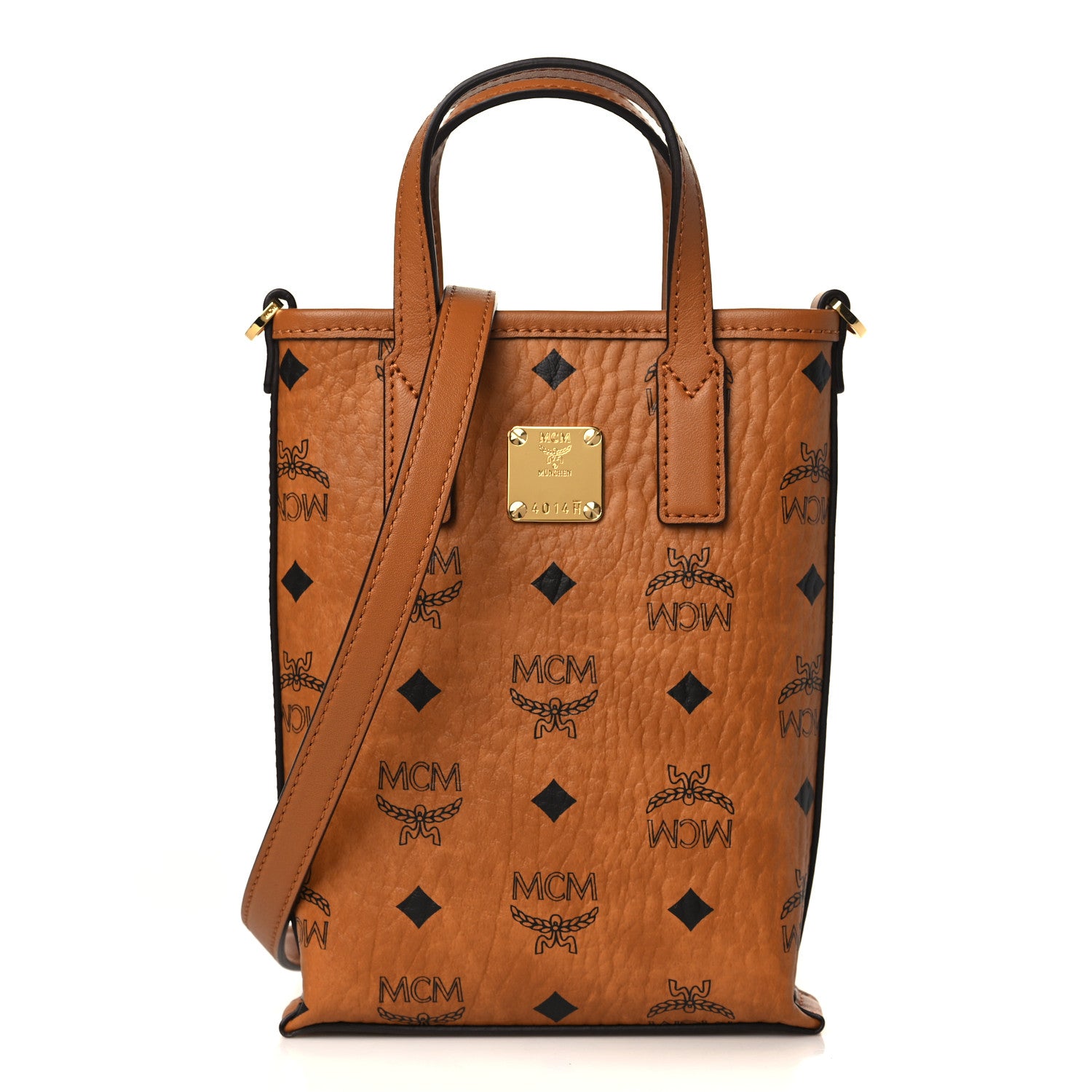 MCM Visetos X-Mini Aren Tote Cognac 1 of 8