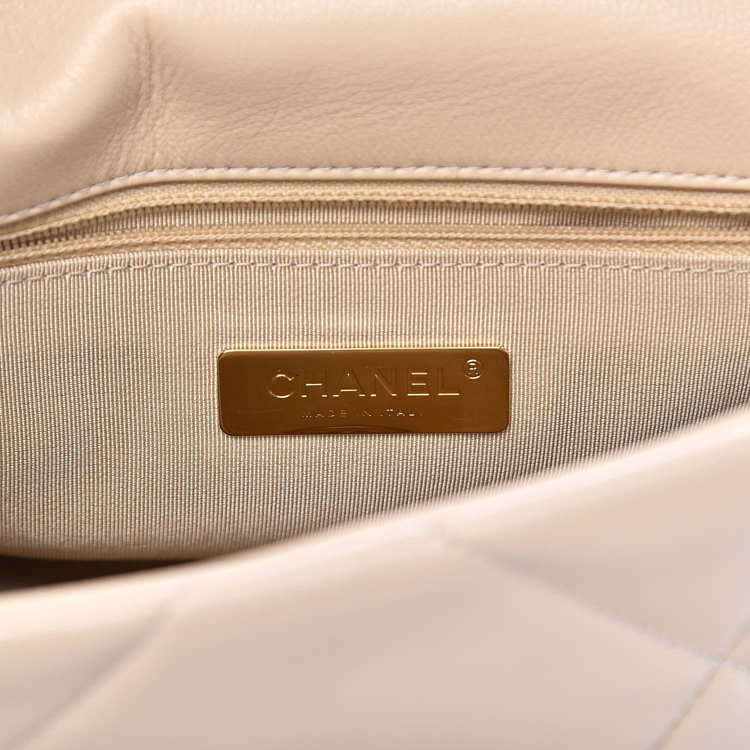 Chanel Goatskin Quilted Medium 19 Flap Beige 6 of 10
