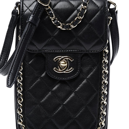 Chanel Lambskin Quilted Chain Around Flap Crossbody Black 10 of 10